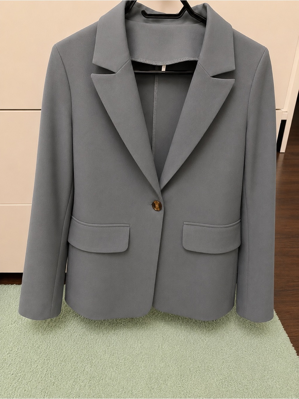 Women’s Lightweight Gray Jacket - Classic Collar - single button 3X